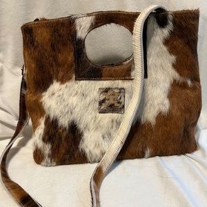 Real cow hide handbag